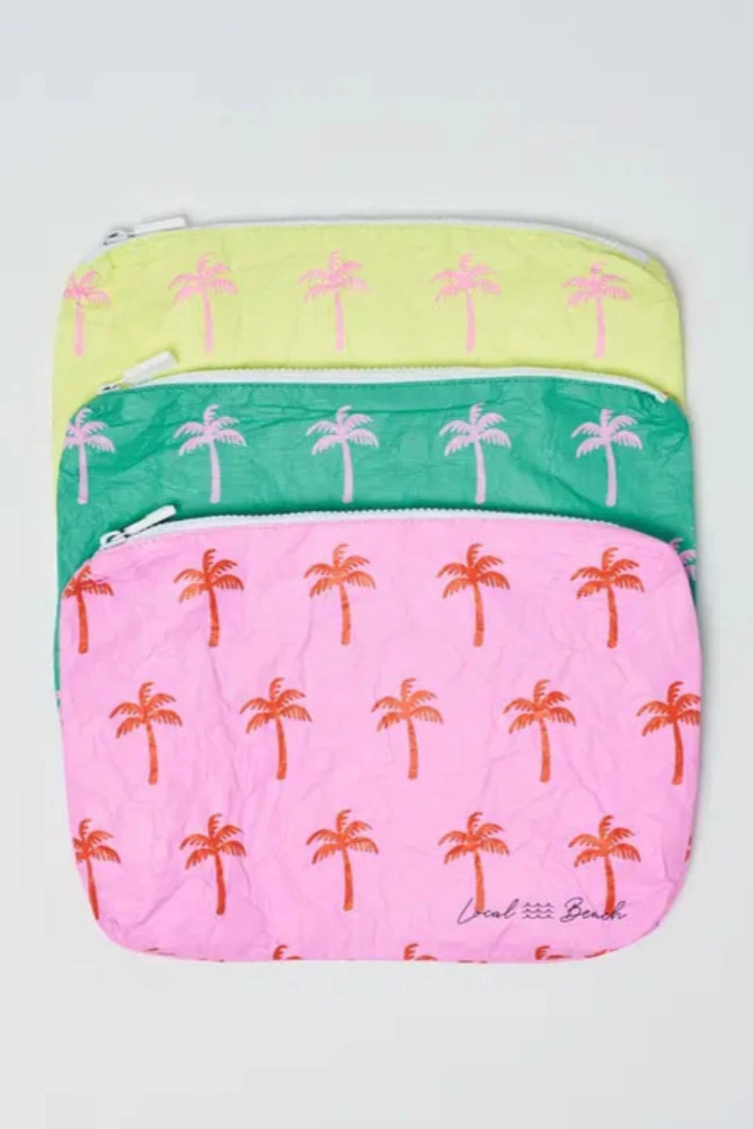 Jayden P Boutique - Local Beach Neon Palms Water Resistant Pouch - Green