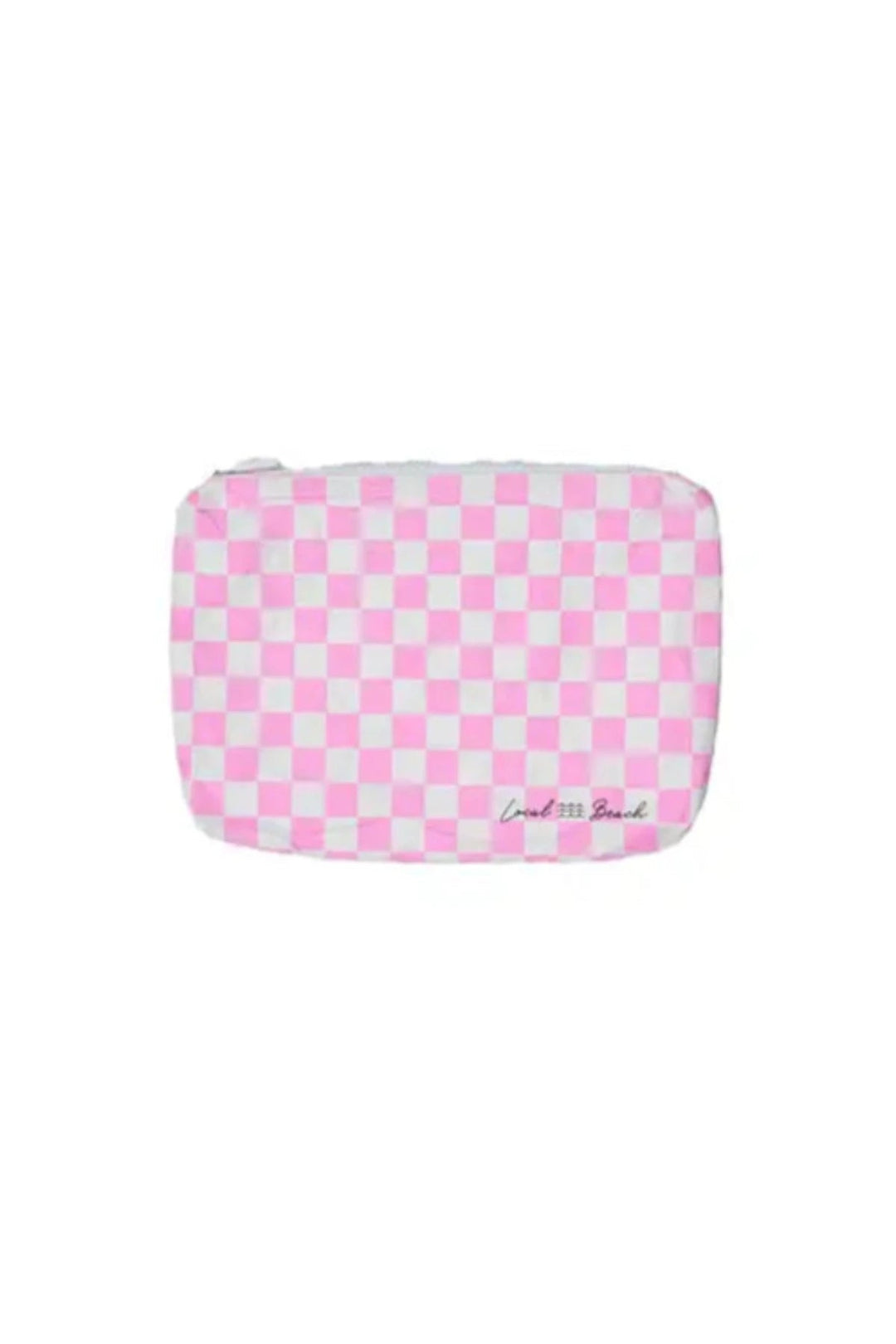 Jayden P Boutique - Local Beach Pink Checker Water Resistant Pouch - Default Title