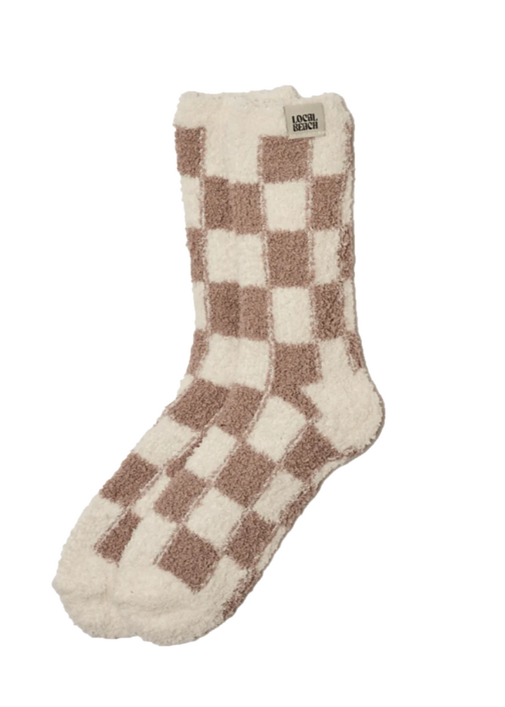 Local Beach checkered cozy socks