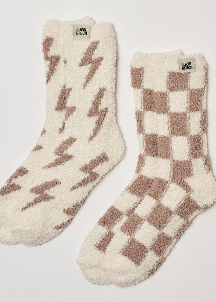 Local Beach checkered cozy socks 2