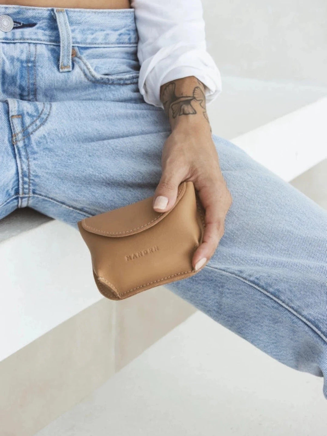 Jayden P Boutique - MANDRN BILLIE LEATHER POUCH - SAND - Default Title