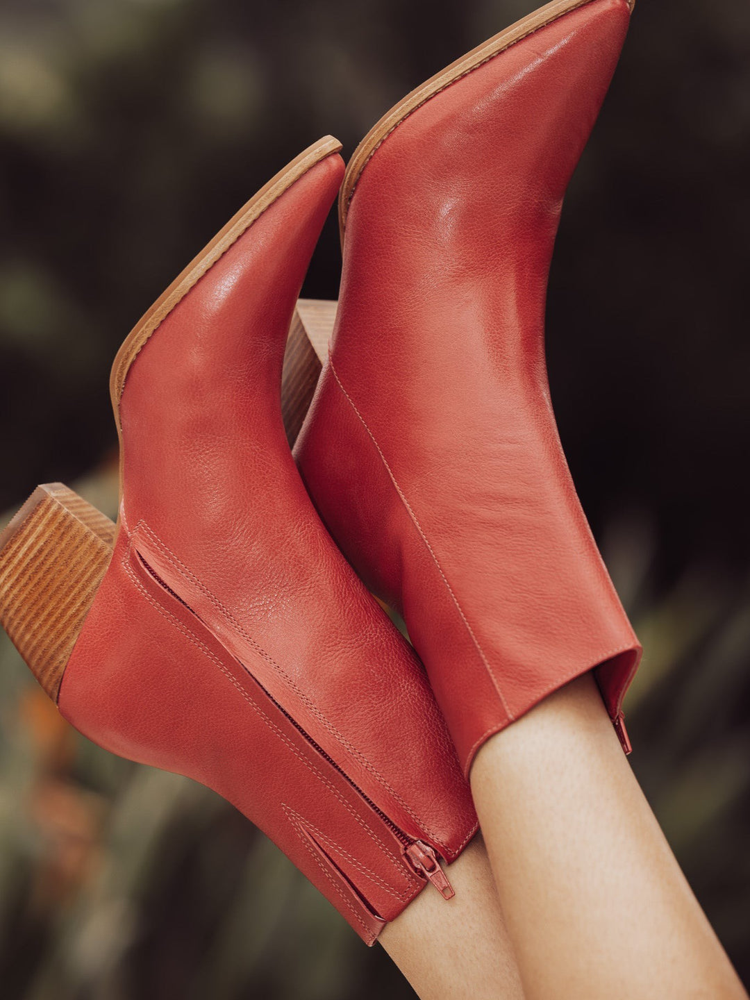 Matisse Caty Leather Ankle Boots - Red-MATISSE-Jayden P Boutique