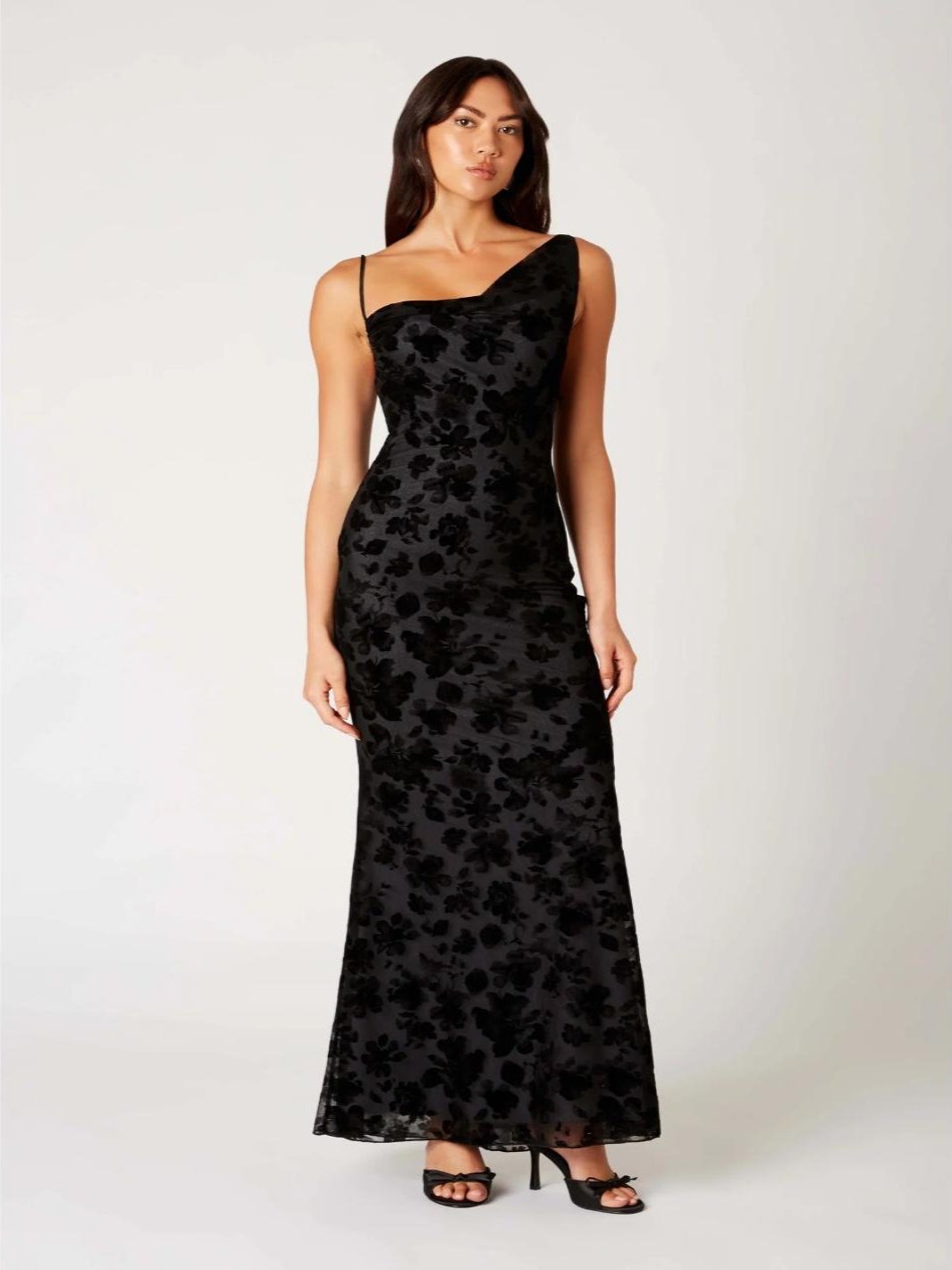 Jayden P Boutique - Roberto Floral Velvet Gown Maxi Dress - Extra small