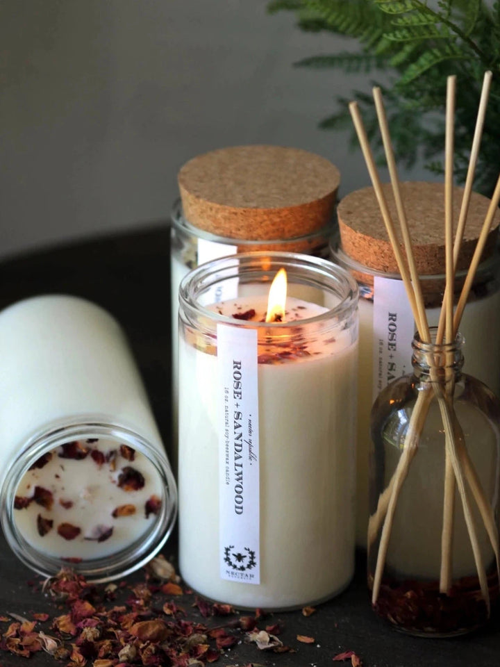 Nectar Republic - Apothecary Collection Soy Candle 16 oz - Rose Sandalwood-NECTAR REPUBLIC-Jayden P Boutique