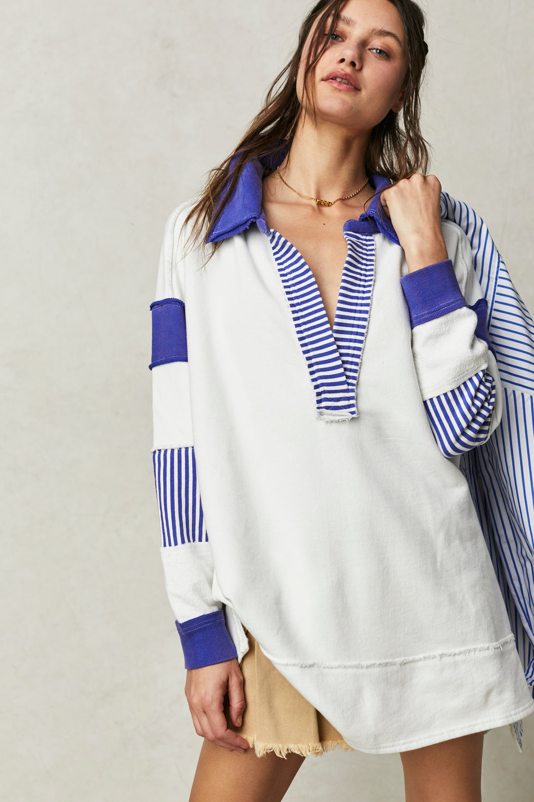 This Free People Clean Prep Polo Top will have you feeling like a ten outta ten. With its oversized fit, long sleeves, and open V-neckline, this top has the perfect combination of comfy and chic. Now it's just up to you to bring that winning style