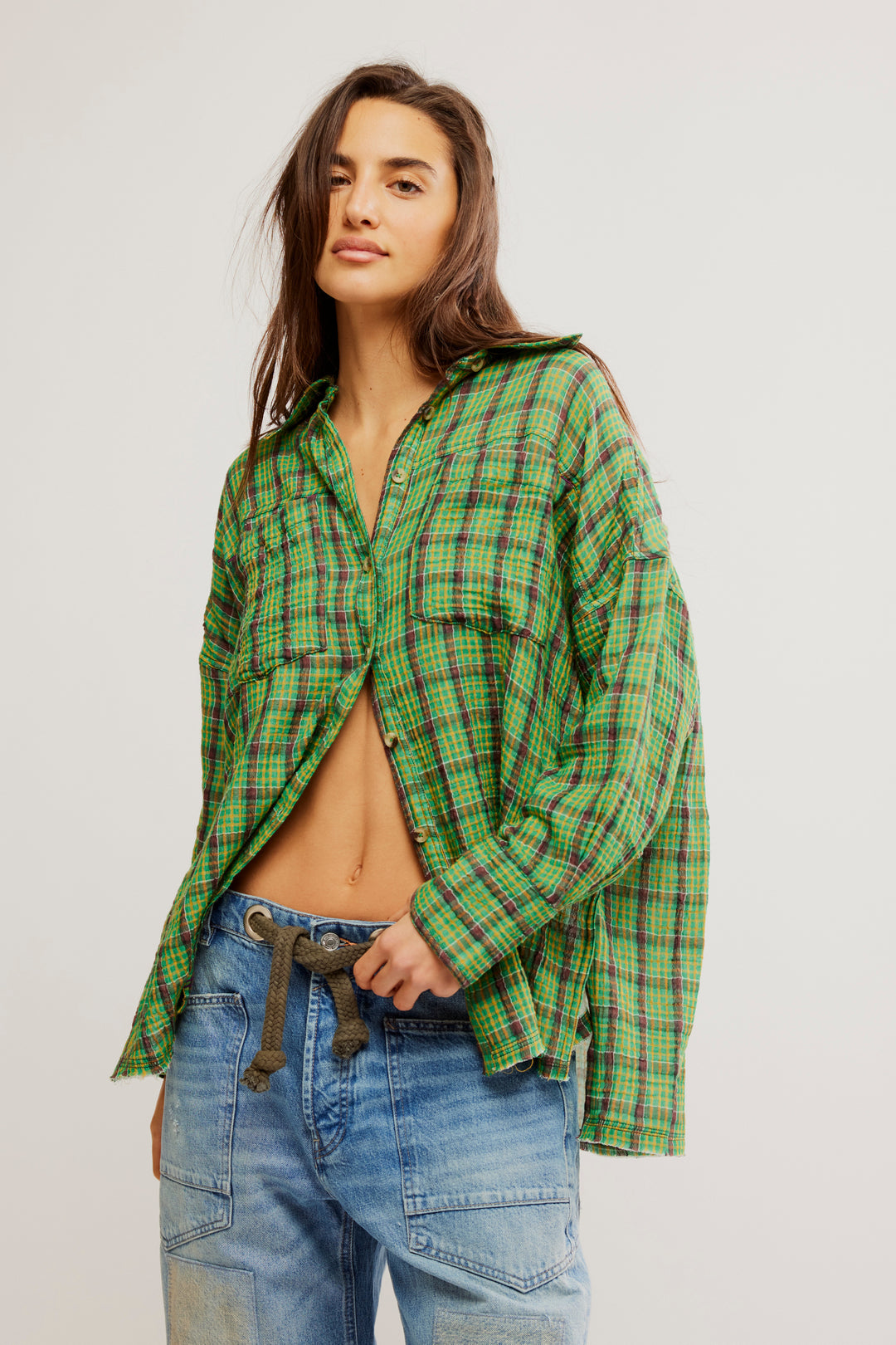 Free People We The Free Cardiff Plaid Top