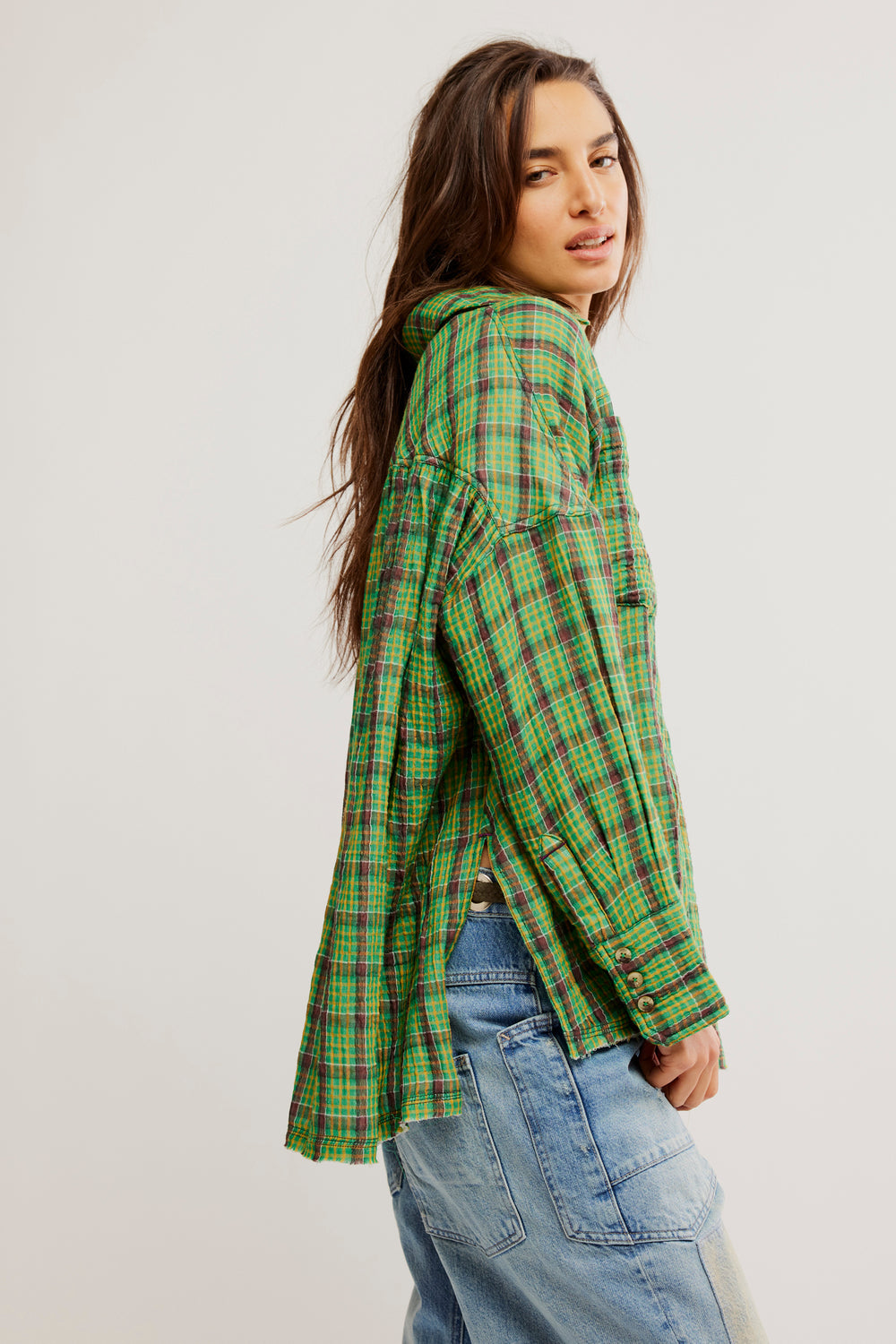 Free People We The Free Cardiff Plaid Top