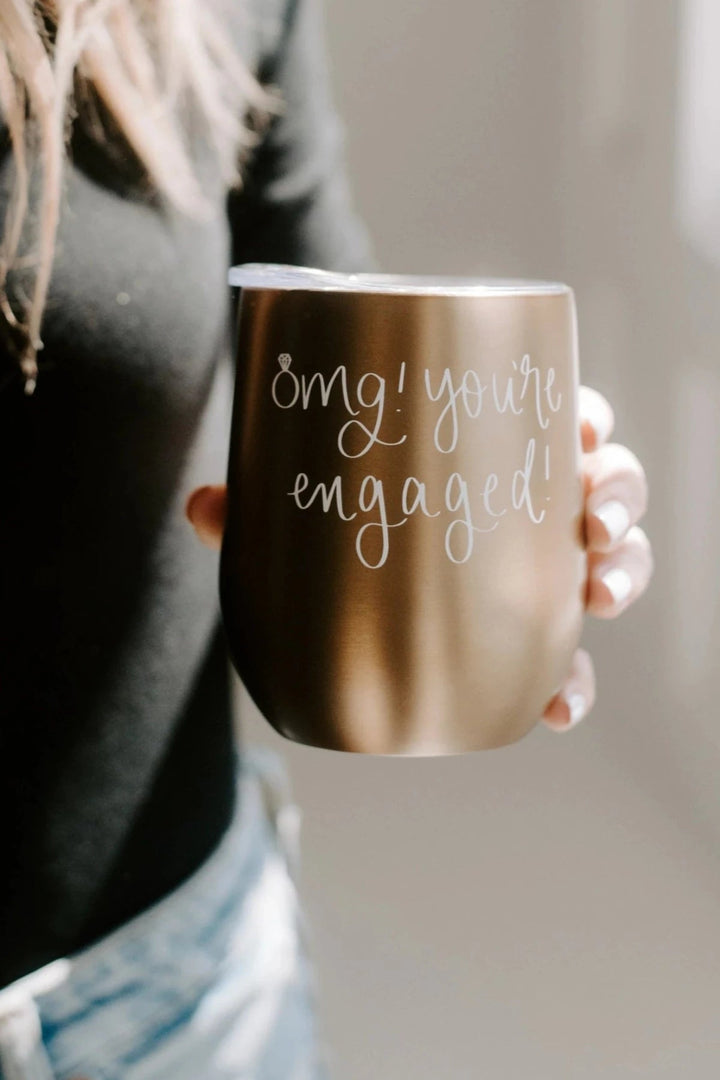 Jayden P Boutique - OMG! YOU'RE ENGAGED! METAL WINE TUMBLER - Default Title