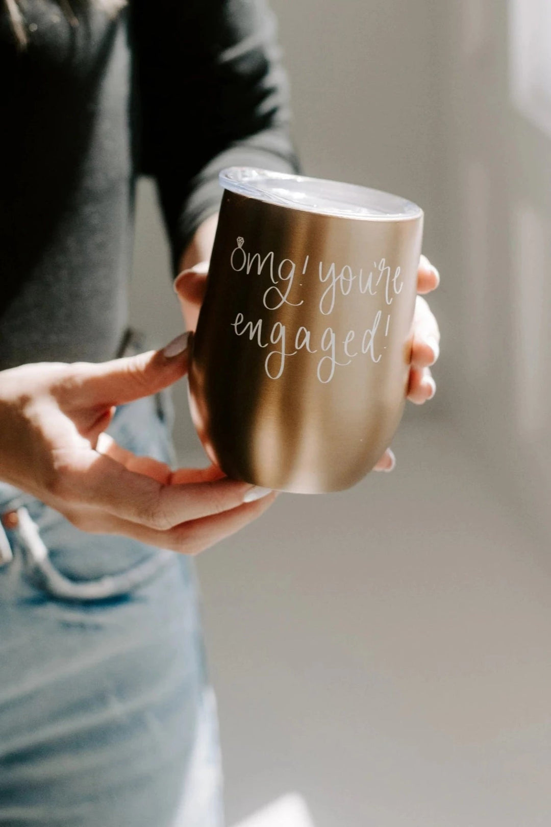 OMG! YOU'RE ENGAGED! METAL WINE TUMBLER-Sweet Water Decor-Jayden P Boutique