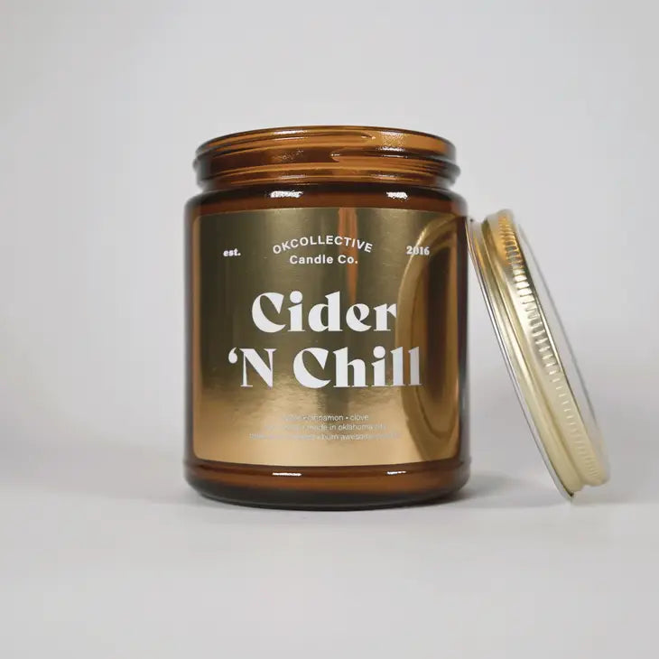 Jayden P Boutique - OkCollective Candle Co. - Holiday Soy Candles - 8oz - CIDER 'N CHILL