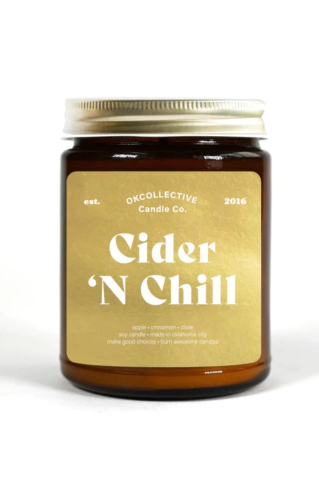 Jayden P Boutique - OkCollective Candle Co. - Holiday Soy Candles - 8oz - CIDER 'N CHILL