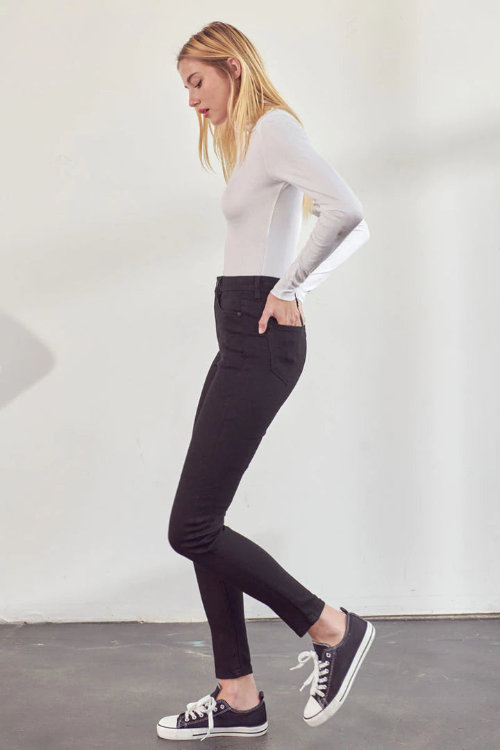 PARIS HIGH RISE SUPER SKINNY JEANS - BLACK-kan can-Jayden P Boutique