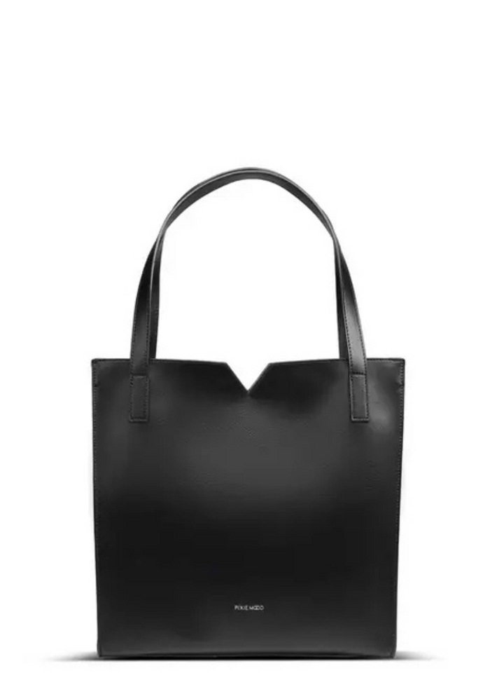 Stylish PIXIE MOOD - Alicia Ii- Recycled Vegan Tote Bag - Black, featuring a sleek design and removable pouch for versatility.