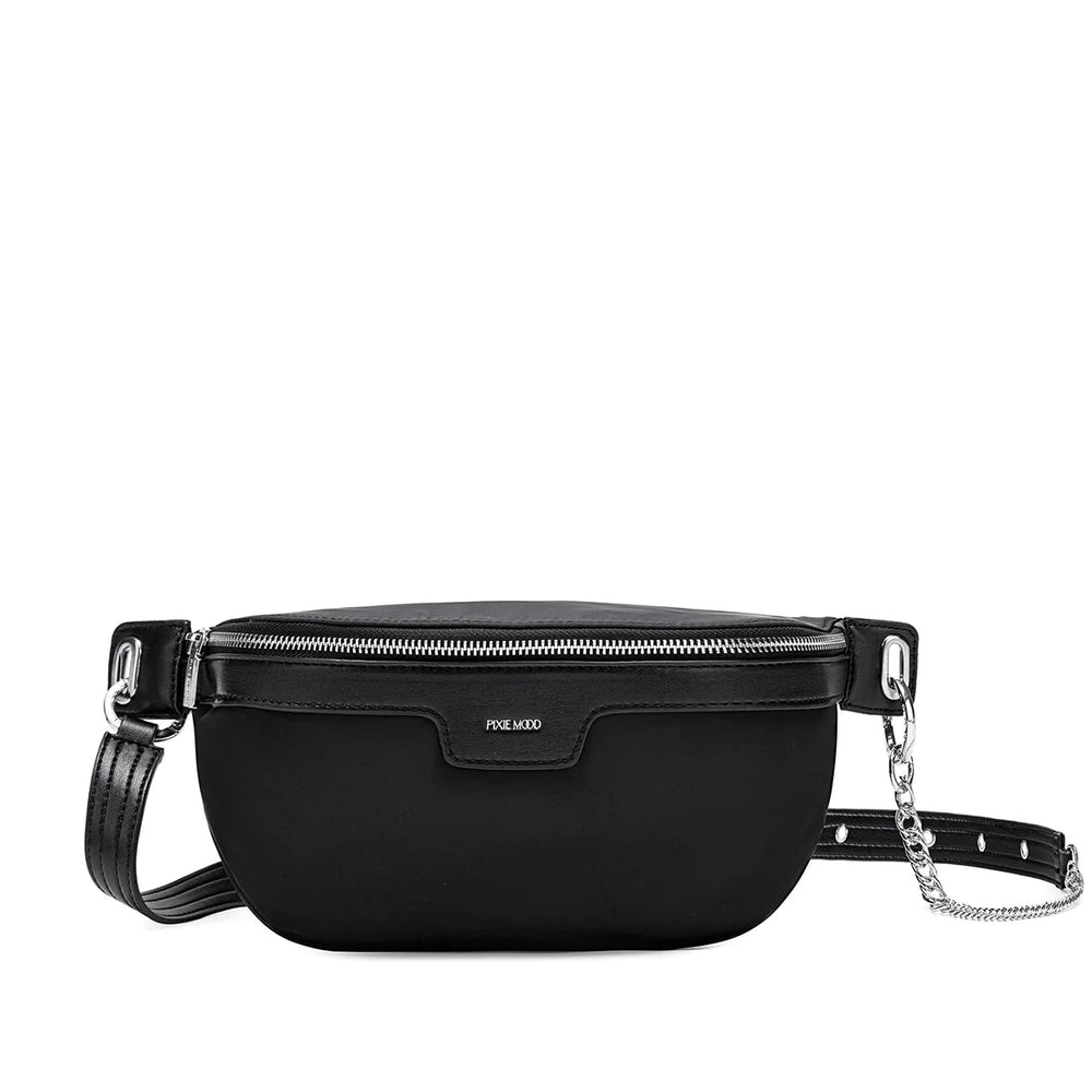 Pixie Mood Brooklyn Crossbody Vegan Belt Bag - Black Nylon