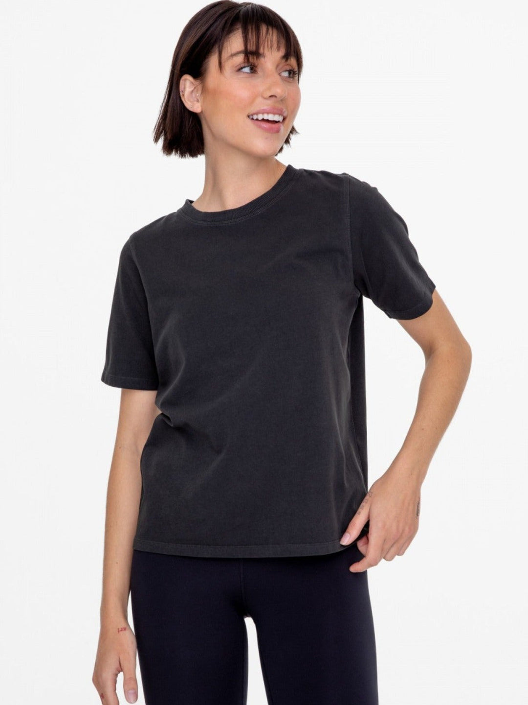 RITA BOXY FIT TEE - BLACK