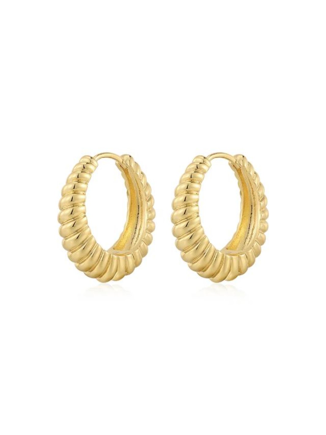 Jayden P Boutique - LUV AJ - Marbella Hoop Earrings - Gold / Ridged