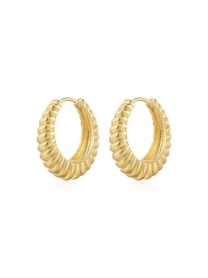 Jayden P Boutique - LUV AJ - Marbella Hoop Earrings - Gold / Ridged