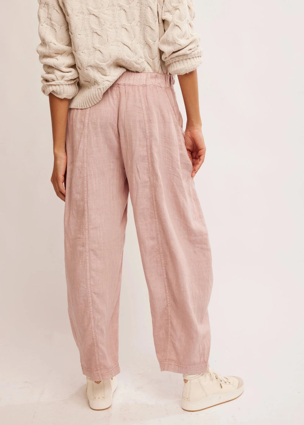 Jayden P Boutique - FREE PEOPLE - High Road Pull On Barrel Pants - Extra small / Blush