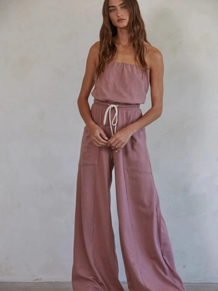 Rosalina Strapless Wide Leg Jumpsuit