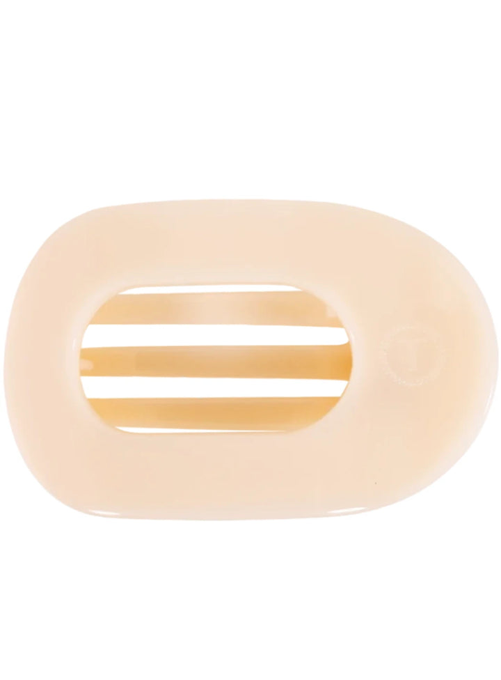 Round Flat Hair Clip Large Almond Beige