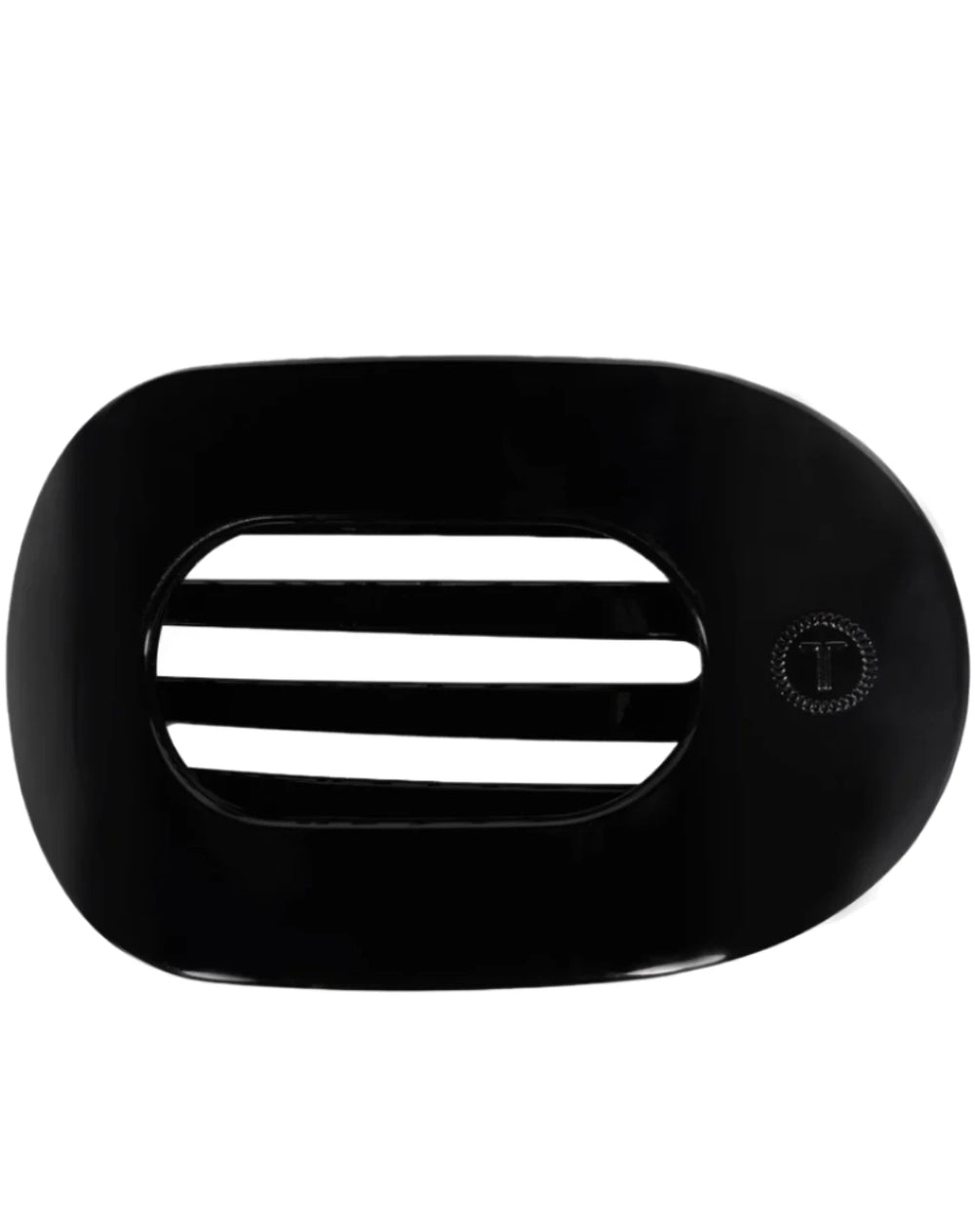 Round Flat Hair Clip Large Black