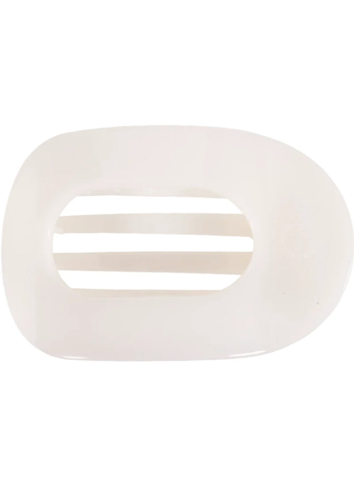 Round Flat Hair Clip Large Coconut White