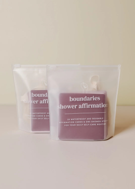 SHOWER AFFIRMATION REUSABLE CARDS GIFT SET - BOUNDARIES