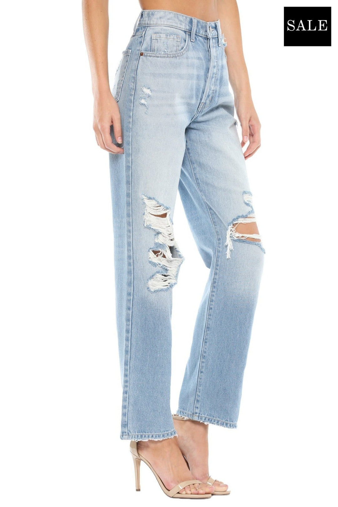 SUPER HIGH RISE DISTRESSED DAD JEANS-Cello Jeans-Jayden P Boutique