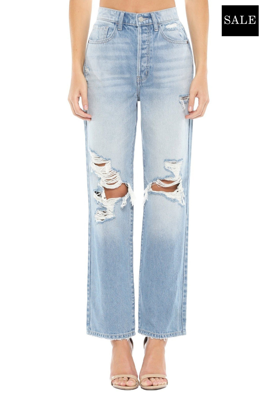 SUPER HIGH RISE DISTRESSED DAD JEANS-Cello Jeans-Jayden P Boutique