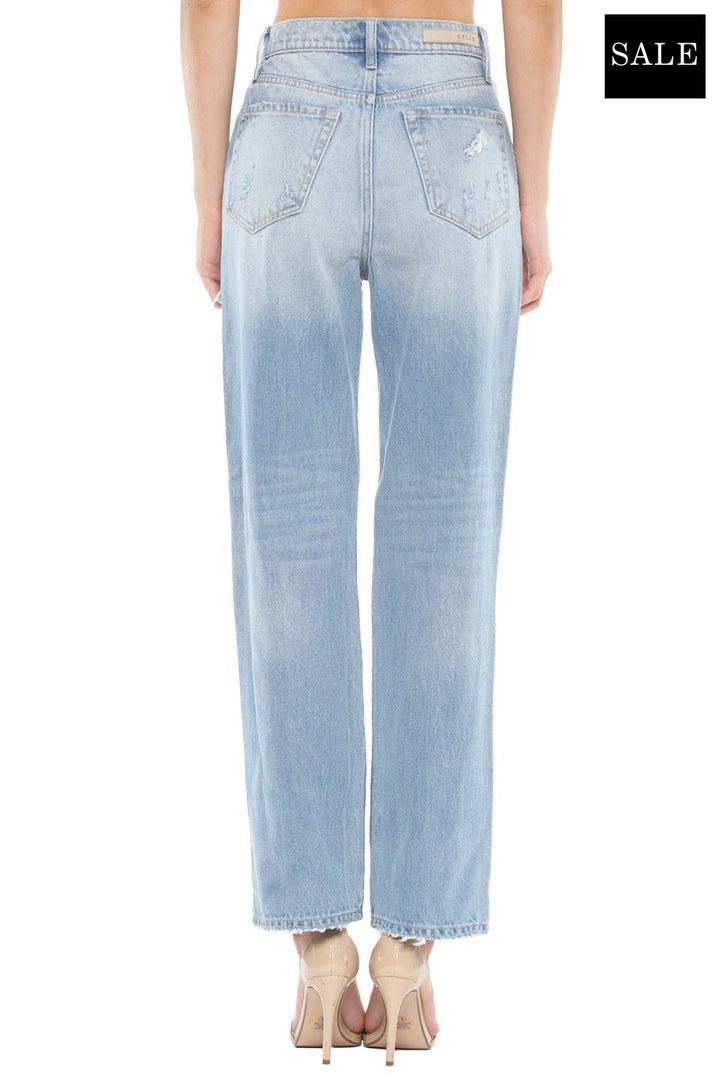 SUPER HIGH RISE DISTRESSED DAD JEANS-Cello Jeans-Jayden P Boutique