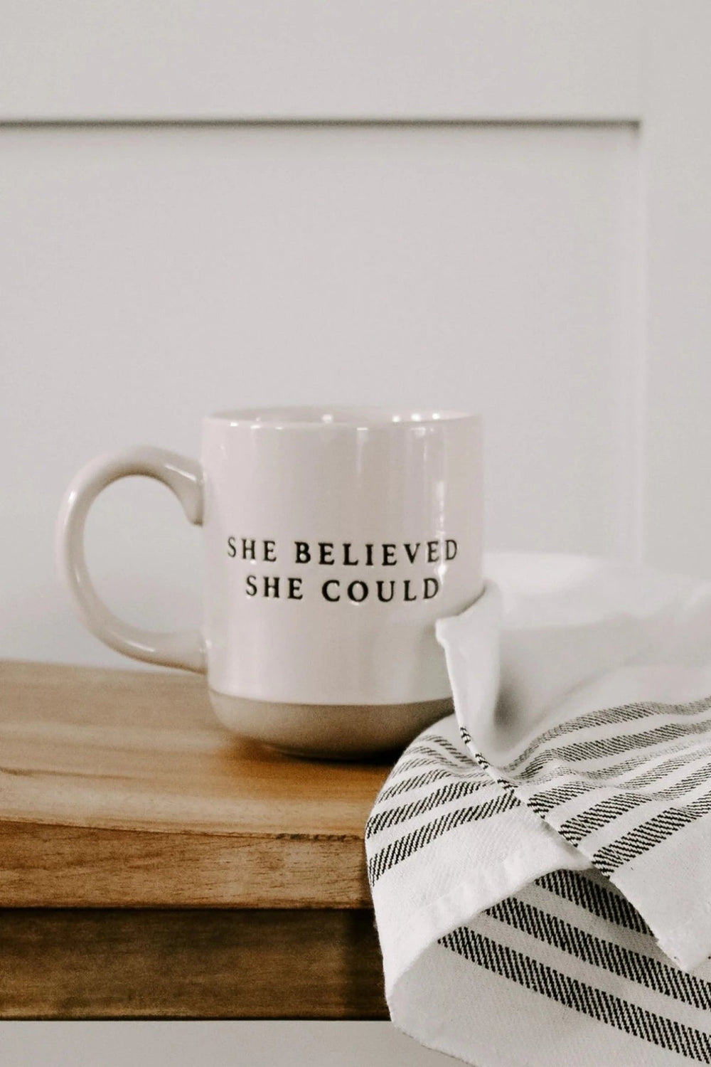 SWEET WATER DECOR - SHE BELIEVED SHE COULD STONEWARE COFFEE MUG-Sweet Water Decor-Jayden P Boutique