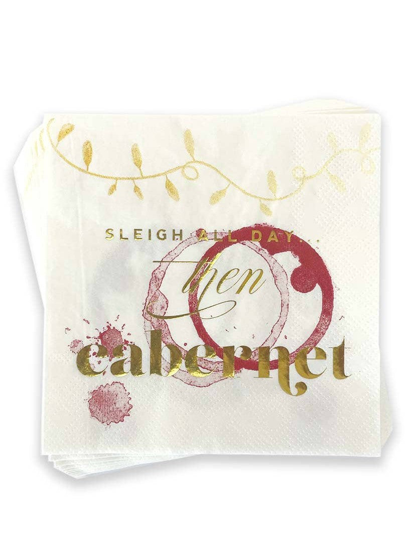 Sleigh All Day Then Cabernet, Funny Christmas Cocktail Party-Kitty Meow Boutique-Jayden P Boutique