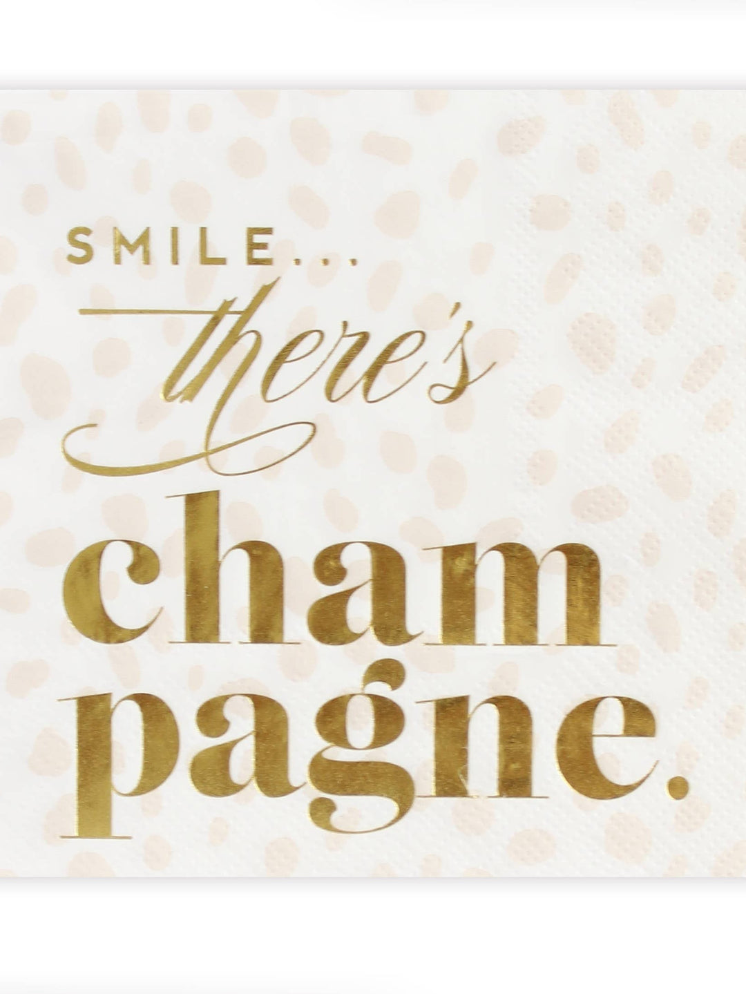 Smile There's Champagne, Spotted Cocktail Party Napkins-Kitty Meow Boutique-Jayden P Boutique