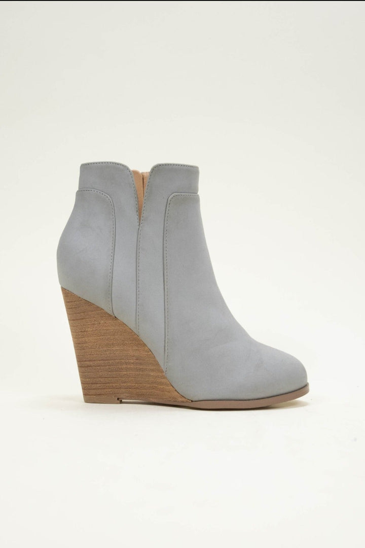 Sydney Faux Suede Wedged Bootie-CCOCCI-Jayden P Boutique