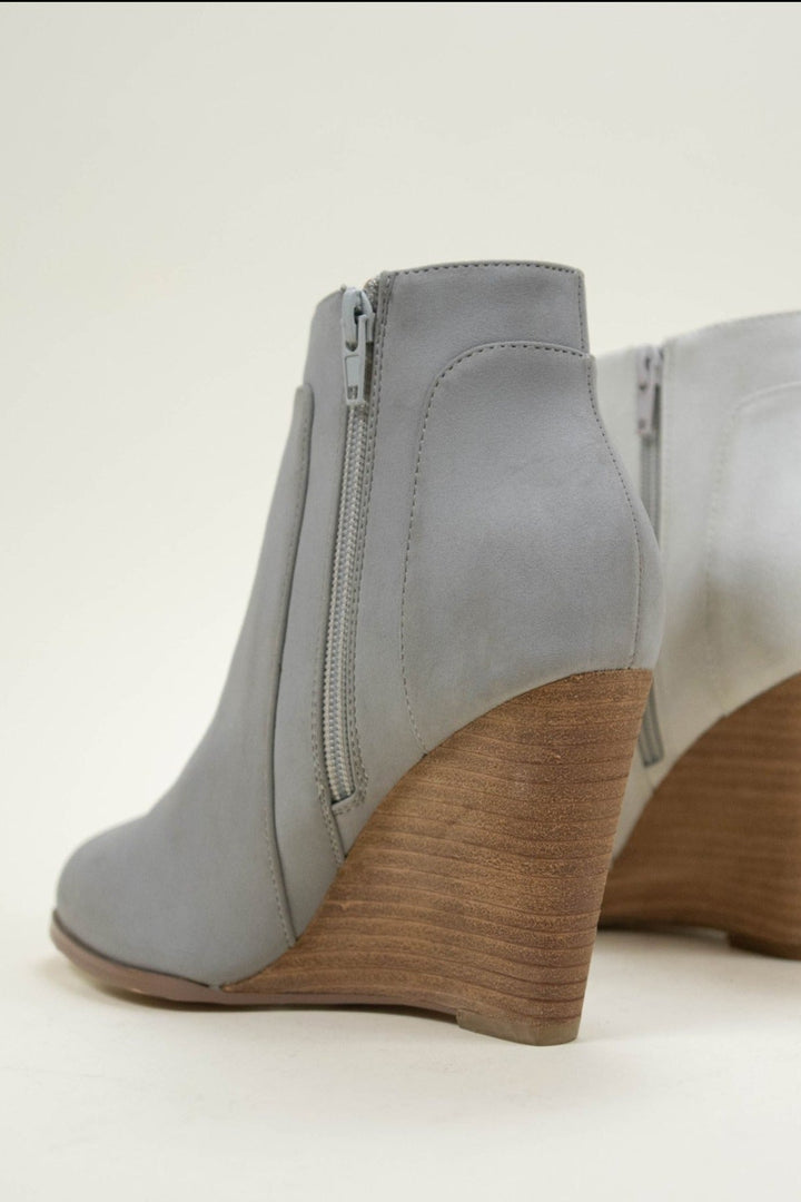 Sydney Faux Suede Wedged Bootie-CCOCCI-Jayden P Boutique