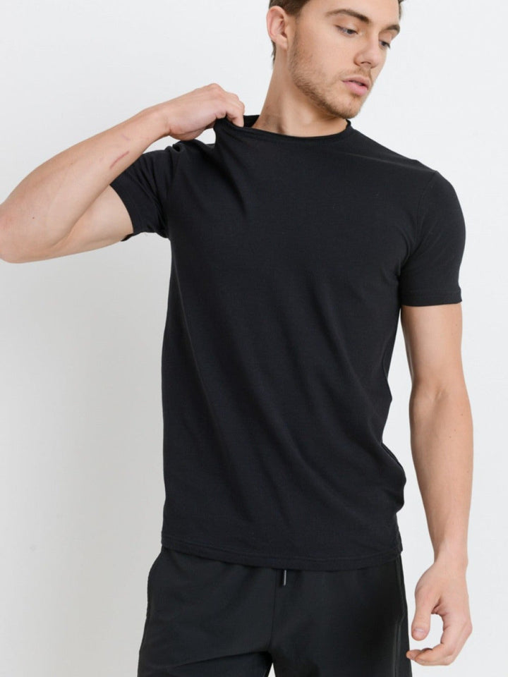 UNISEX CREW NECK ACTIVE TEE - BLACK-MONO B-Jayden P Boutique