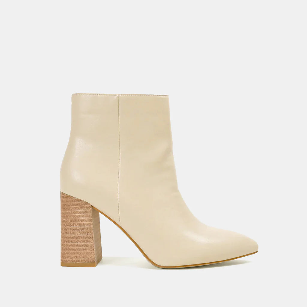 Veronica Leather Boot - Bone