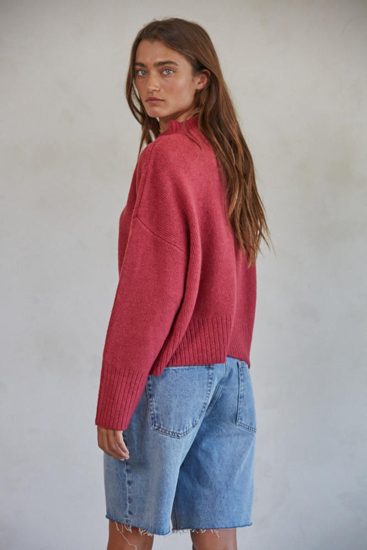 Jayden P Boutique - Viri Knit Sweater - S / Wine