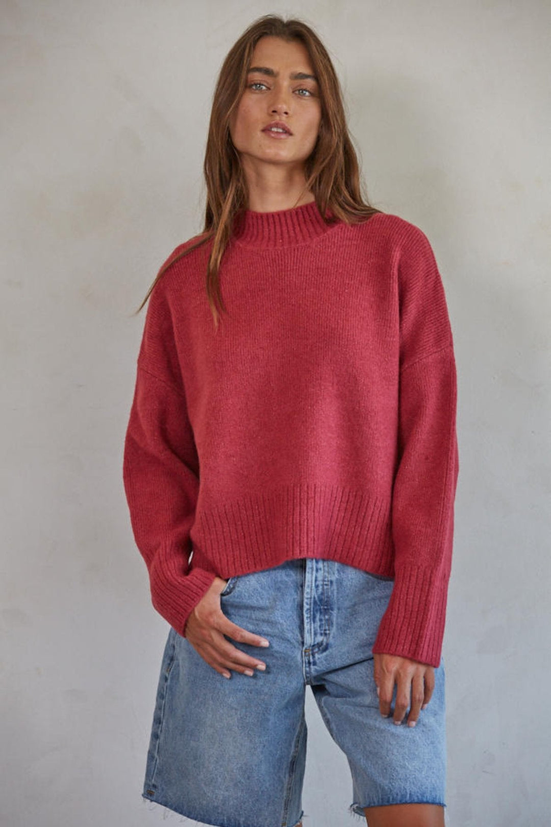 Jayden P Boutique - Viri Knit Sweater - S / Wine