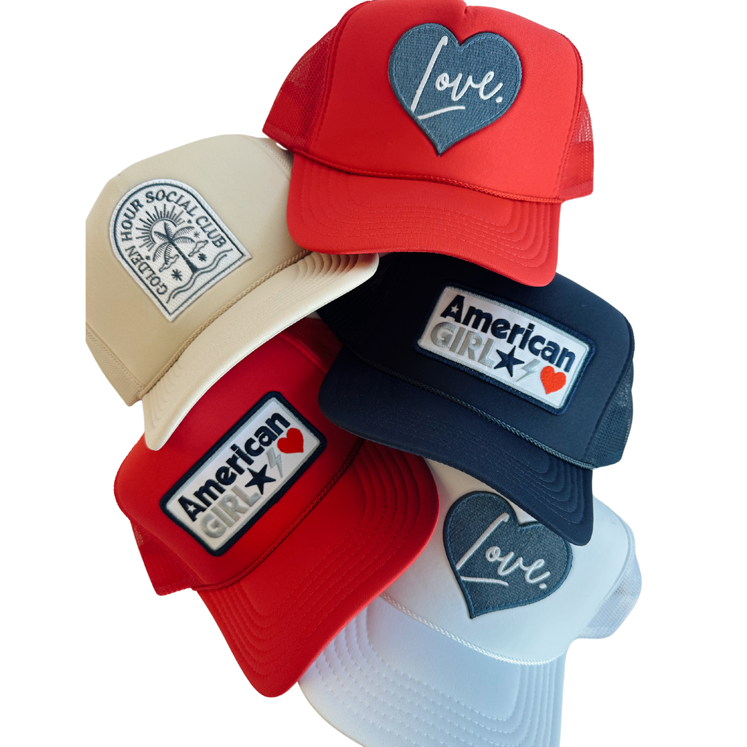 Jayden P Boutique - LOCAL BEACH - Golden Hour Social Club Trucker Hat - Tan