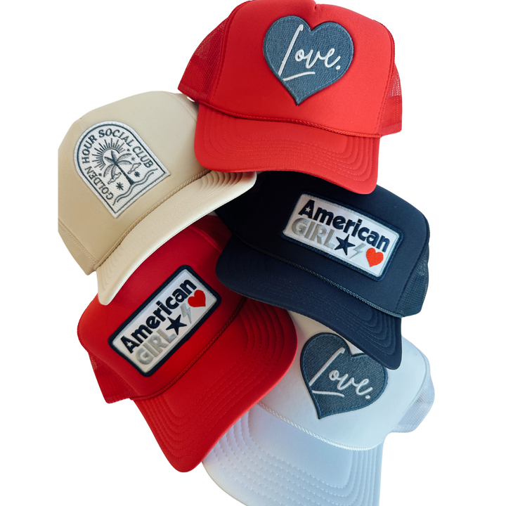 Jayden P Boutique - LOCAL BEACH - Golden Hour Social Club Trucker Hat - Tan