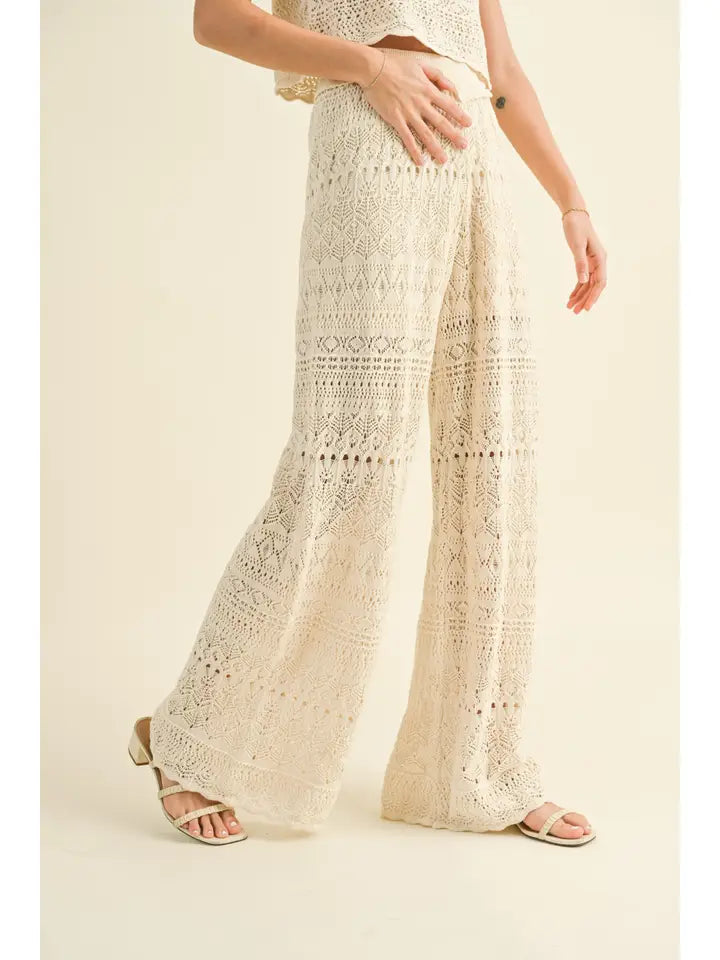 Shine Crochet Wide Leg Pants