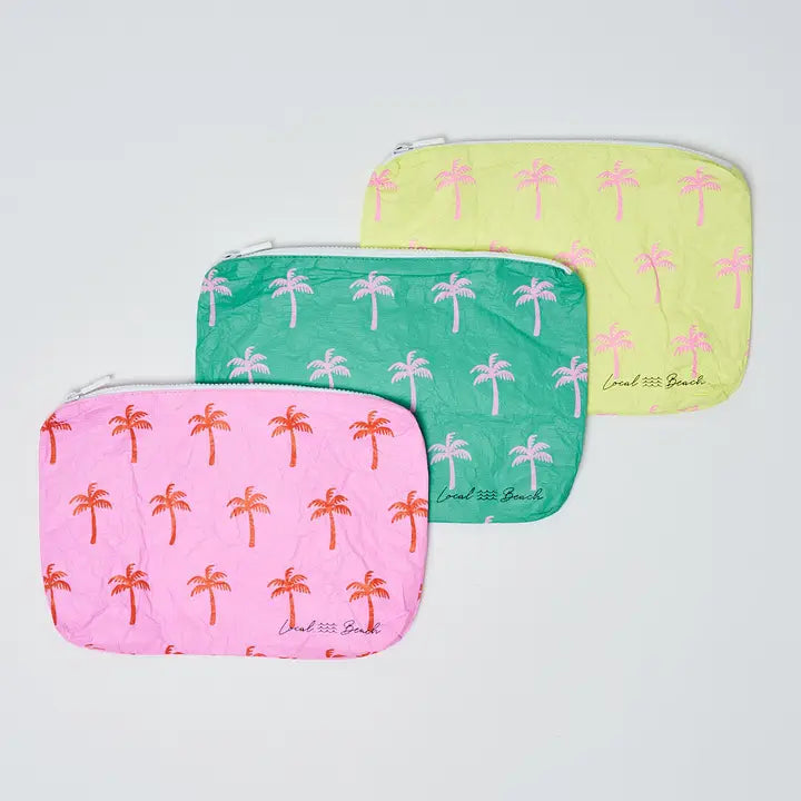 Local Beach Neon Palms Water Resistant Pouch