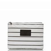 ALOHA Collection Pinstripe Mid Pouch in Black on White