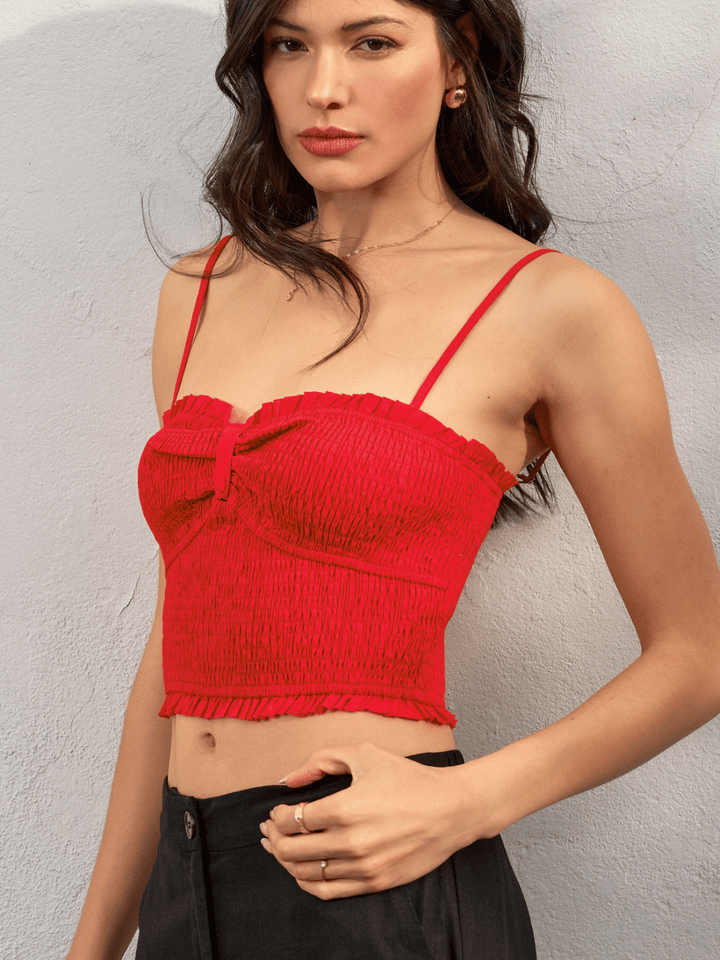 Amorette Smocked Sweetheart Crop Top SALE - Jayden P Boutique