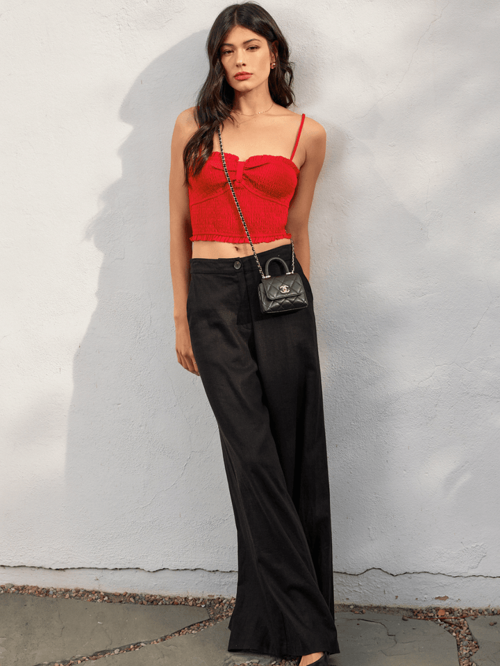Amorette Smocked Sweetheart Crop Top - Jayden P Boutique