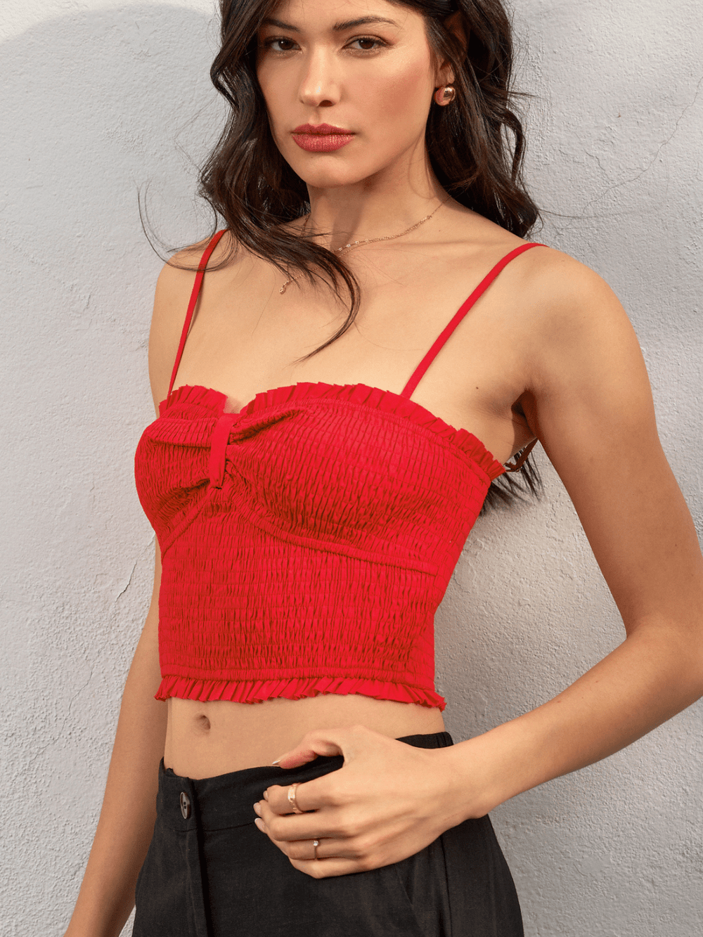 Amorette Smocked Sweetheart Crop Top - Jayden P Boutique