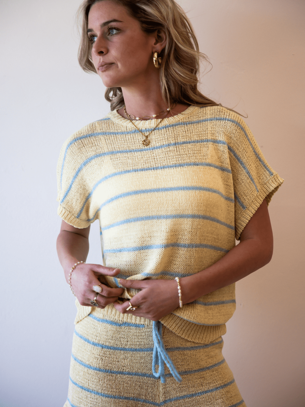 Between the Lines Stripe Knit Shorts-SALE - Jayden P Boutique