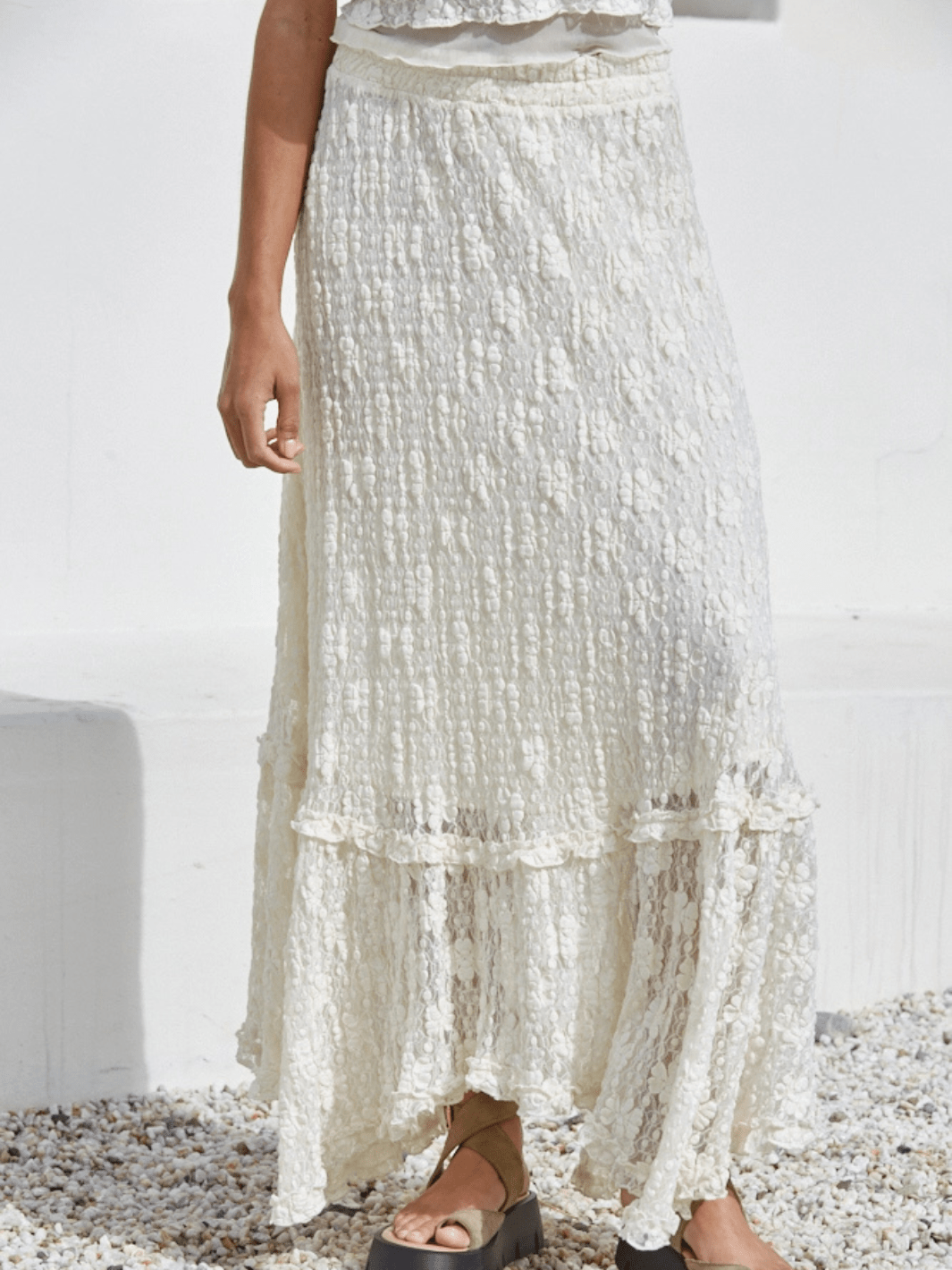 Bloom &amp; Bare Floral Lace Maxi Skirt - Jayden P Boutique