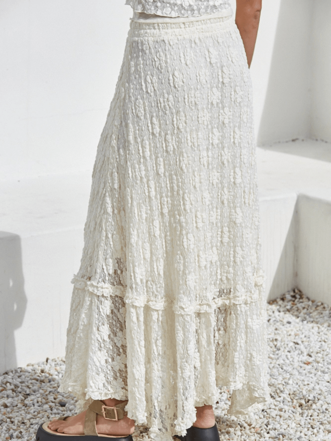 Bloom &amp; Bare Floral Lace Maxi Skirt - Jayden P Boutique